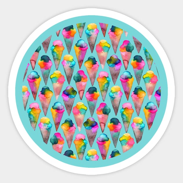 Ice Creams Turquoise Sticker by ninoladesign